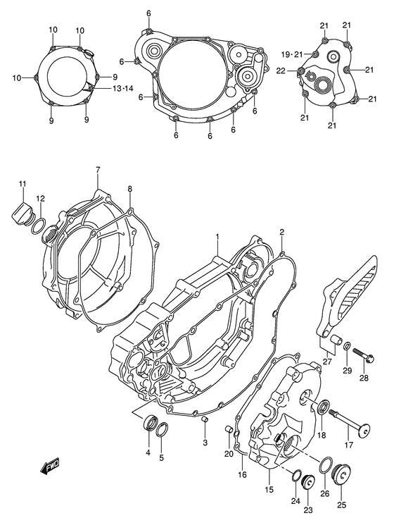 Crankcase cover ass`y  (v