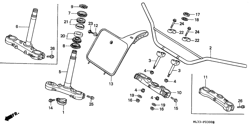 Handle pipe/top bridge/ steering stem
