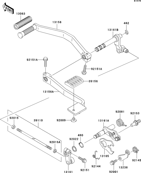 Gear change mechanism(r1-r3)