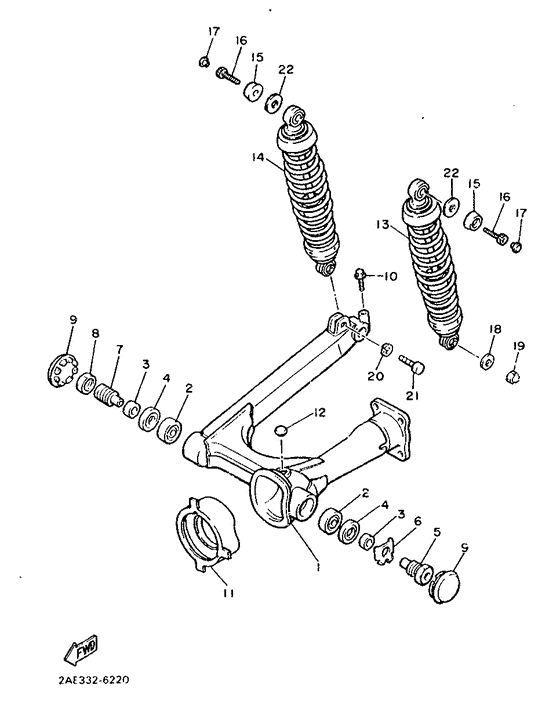 XV1000 Rear arm. suspension