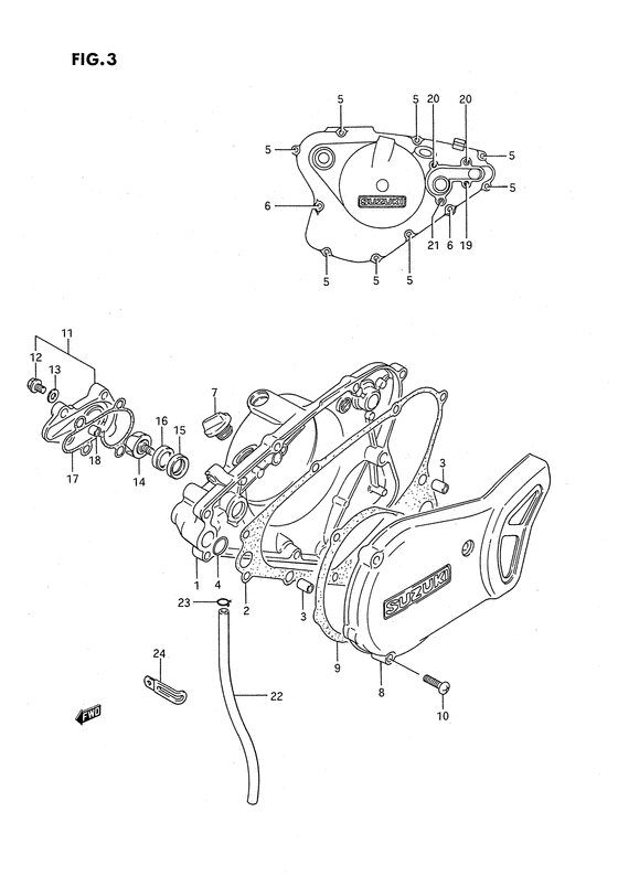 Crankcase cover - water pump