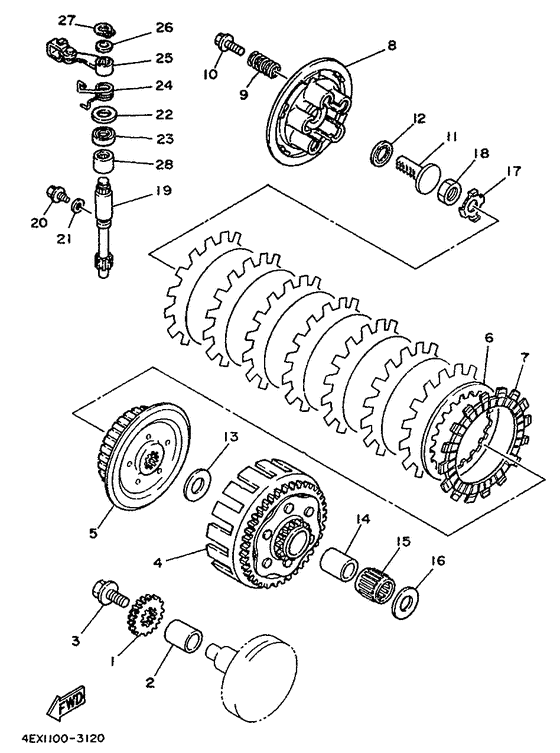 YZ125 Сцепление
