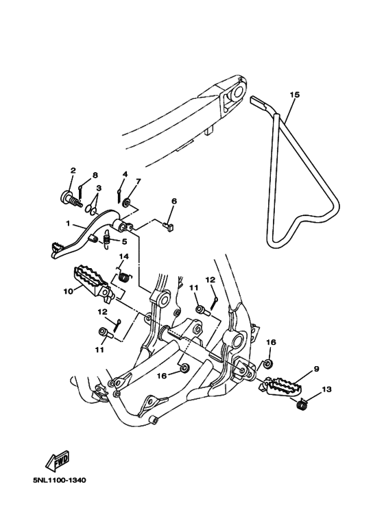 YZ250F Stand. footrest