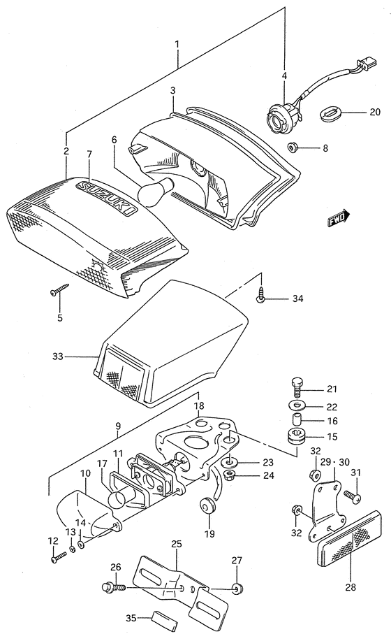 Tail lamp - license lamp