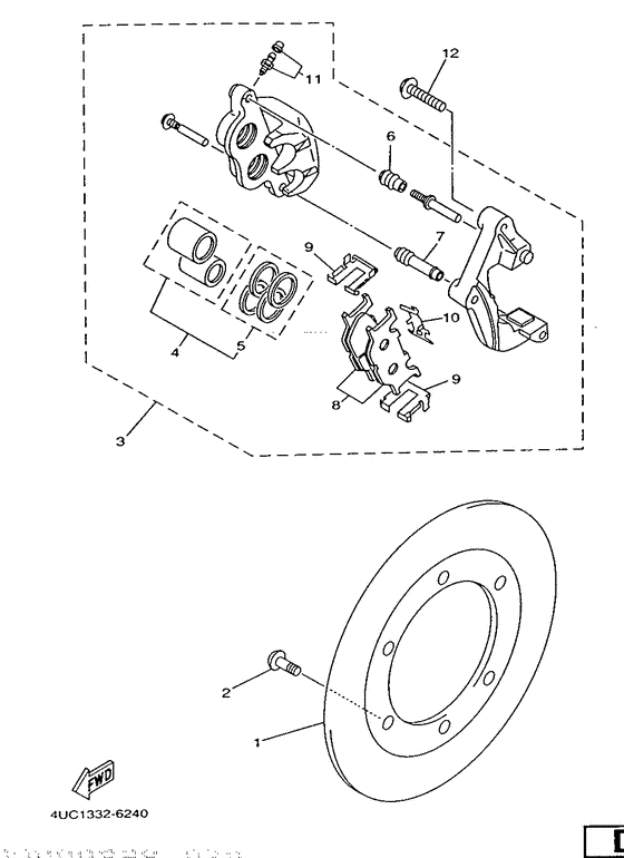 YP250D Front brake. caliper