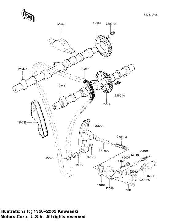 Camshafts/chain/tensioner