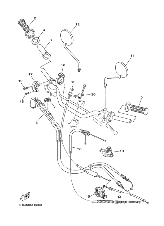 Steering handle & cable