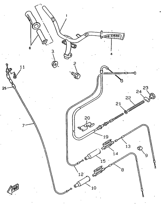 CW50RSP Steering handle. cable