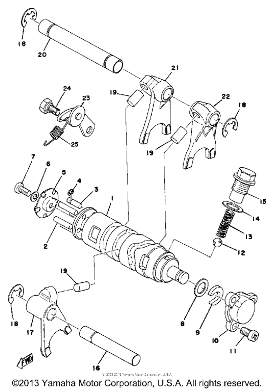 Shift cam-fork