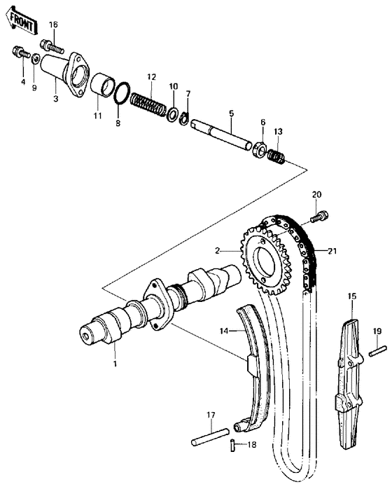 Camshaft/chain/tensioner