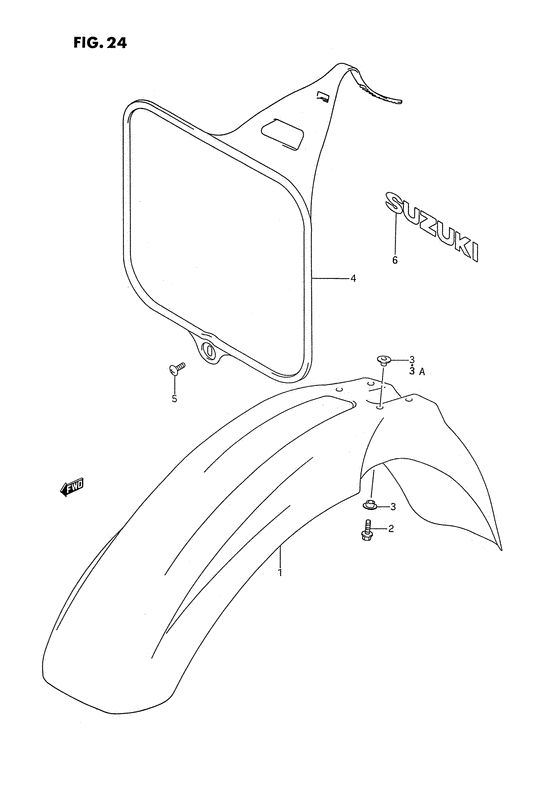 Front fender - front number plate