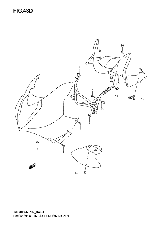 Body cwl. installation parts