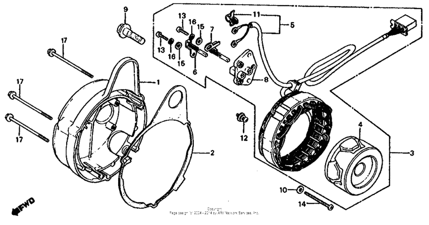 Alternator cover + alternator