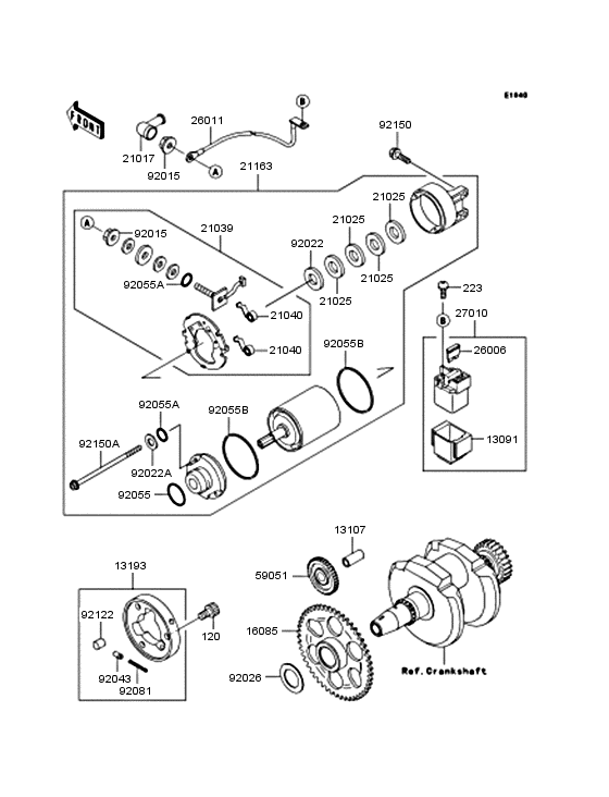 Starter motor/starter clutch