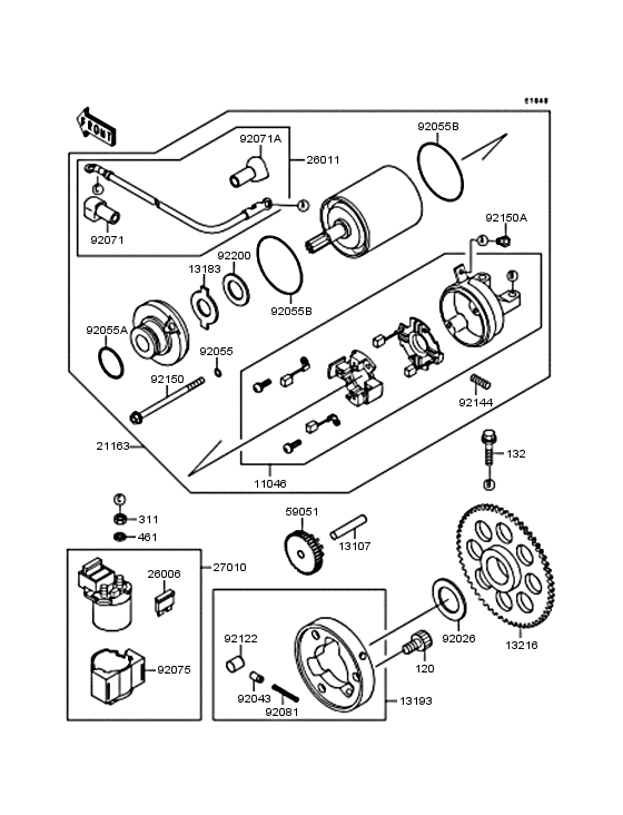 Starter motor/starter clutch