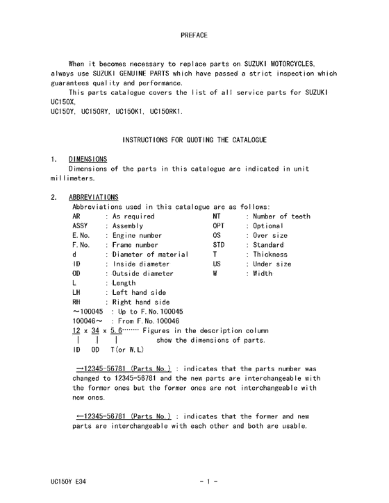 UC150 Catalog preface