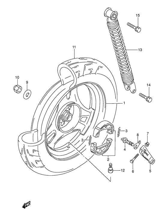 Rear wheel complete assy