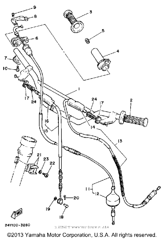 Steering handle - cable