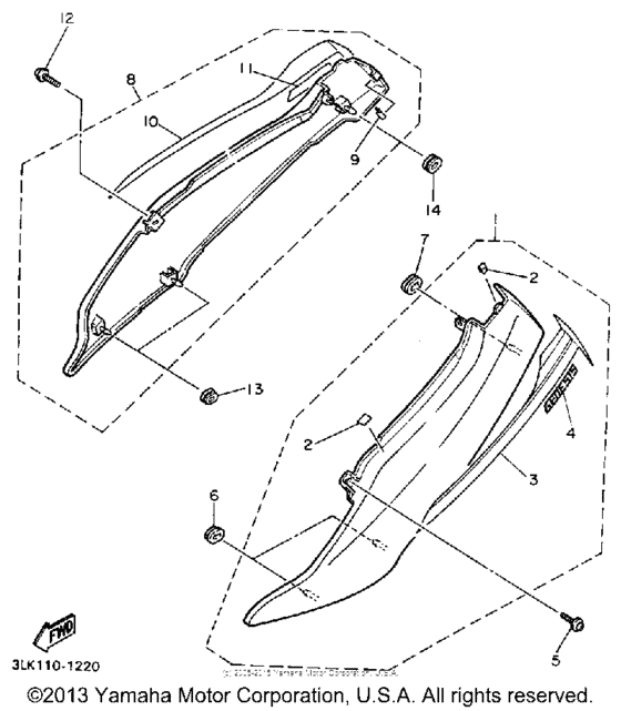 FZR1000B Боковые обтекатели