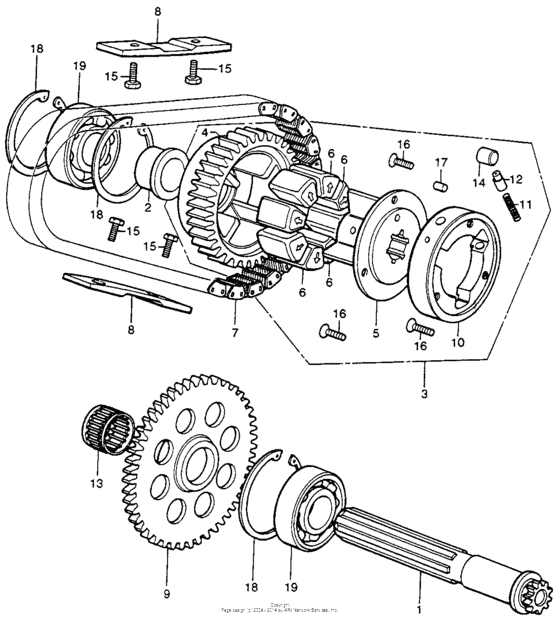 Primary shaft + primary chain