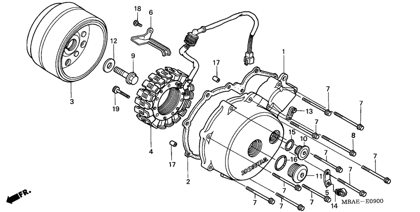 Left crankcase cover/ generator