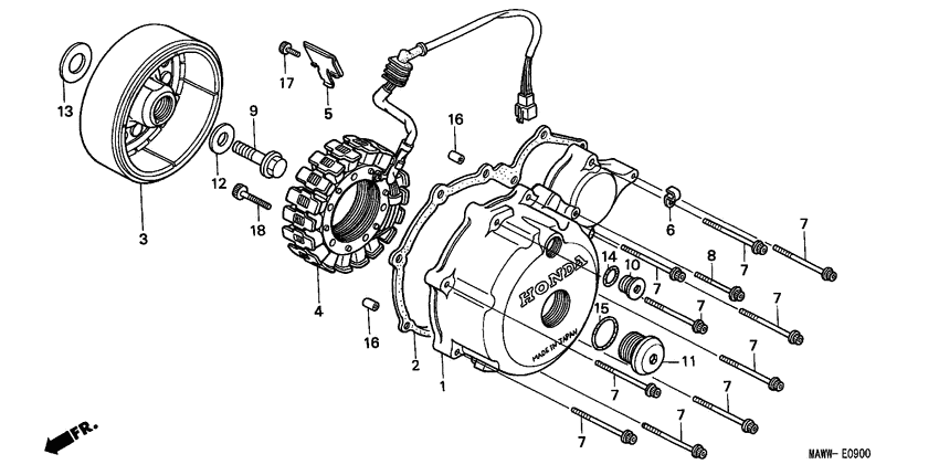 Left crankcase cover/ generator