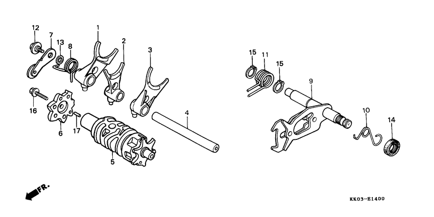 Shift drum/shift fork