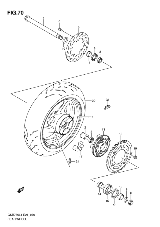 Rear wheel complete assy