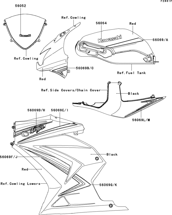 EX250 Decals(red)(jcfa)(ca,us)
