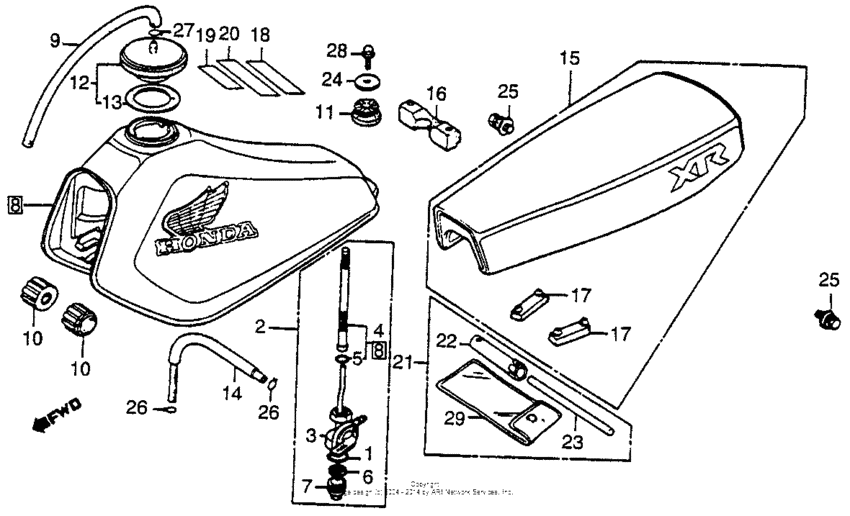 Fuel tank + seat 83-84