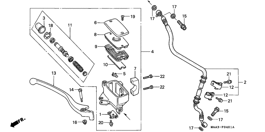 VT1100C2 Fr. brake master cylinder