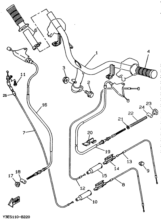 Steering handle. cable