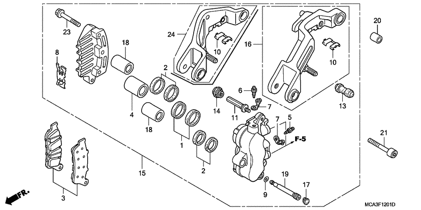 L. front brake caliper
