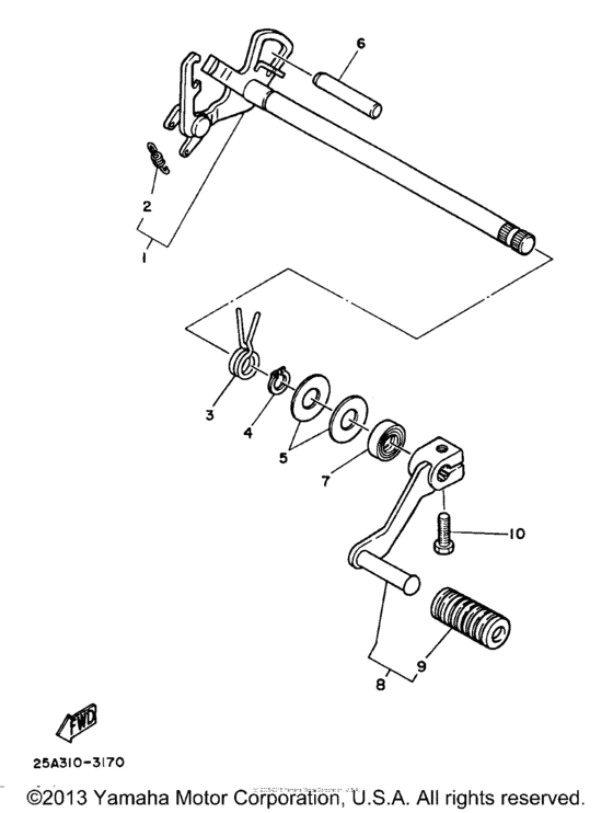 TW200J Вал переключения