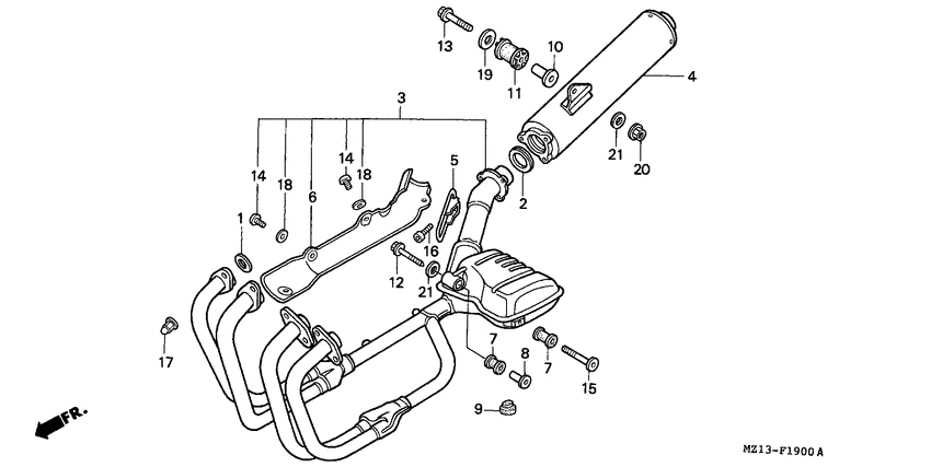CB1000F Глушитель
