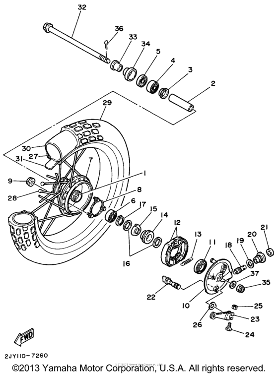 TW200HC Переднее колесо