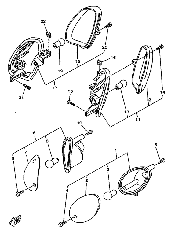 YN50R Поворотники