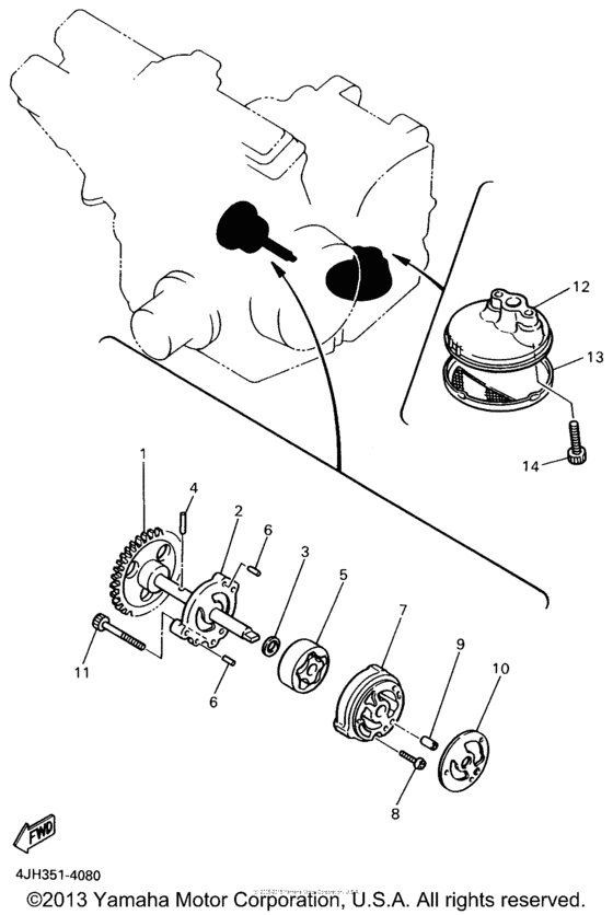 YZF600RRC Масляный насос