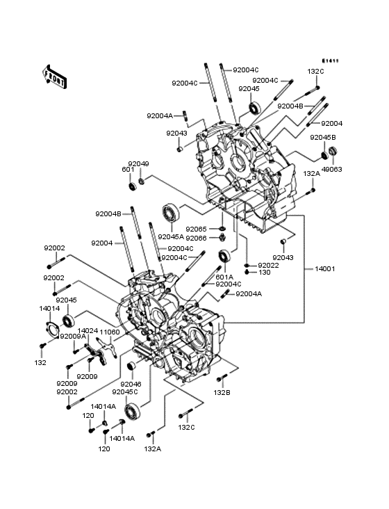 VN400 Картер двигателя