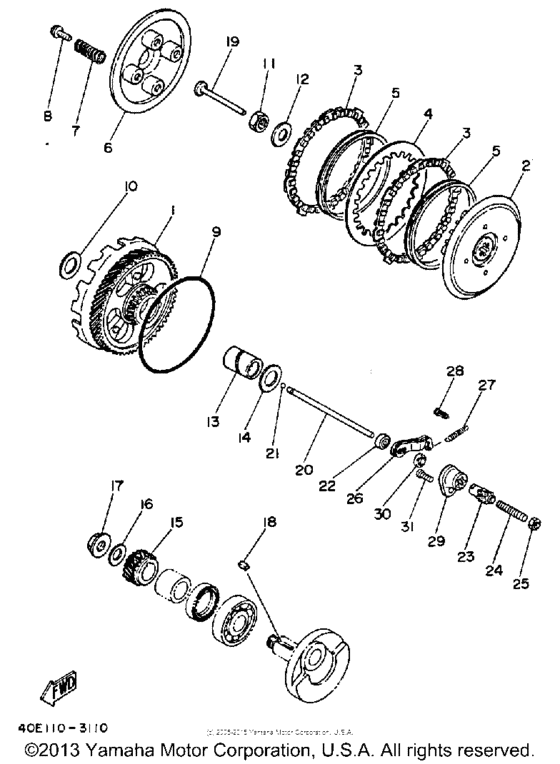 YSR50U Сцепление