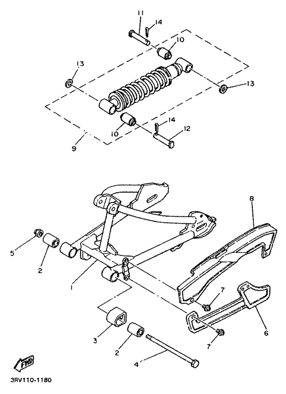Hinterradschwinge aufhang