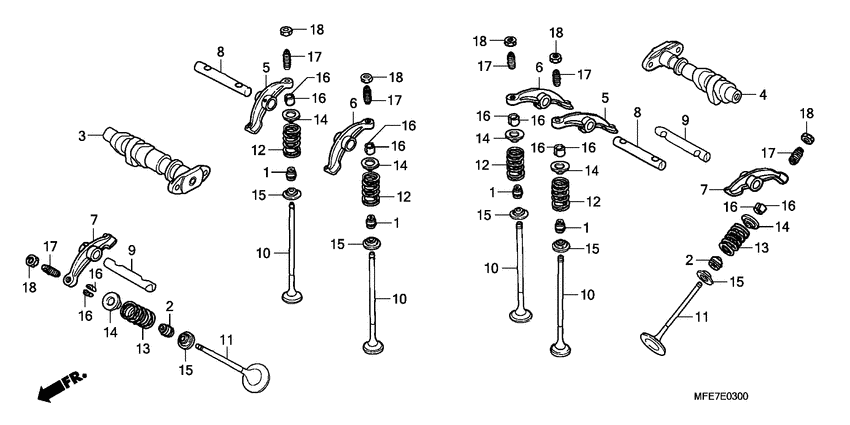VT750C2F Распред вал / клапана
