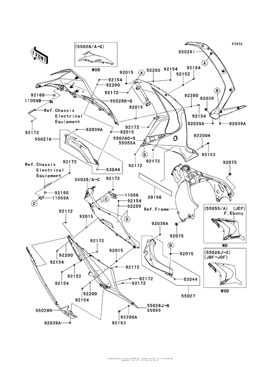 ZX1000 Обтекатель нижний