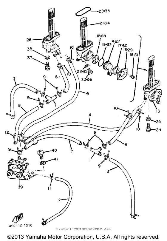 Fuel cock piping