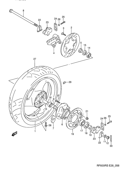 Rear wheel complete assy