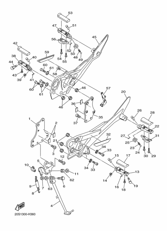 FZ6RY Support & repose pied
