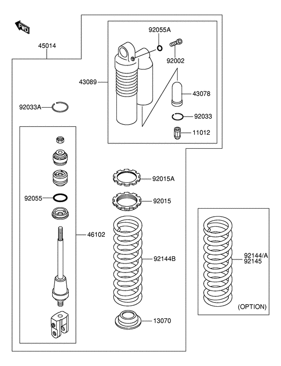 RM100 Абсорбер удавный в сборе задний