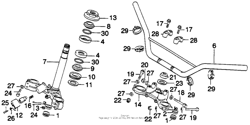 Steering stem + top bridge + handlebar