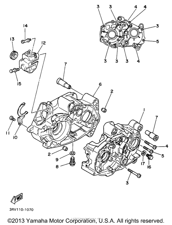 PW80H Картер двигателя