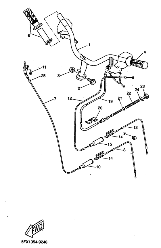 CW50RS Steering handle. cable